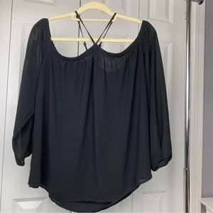 THE IMPECCABLE PIG Black off the shoulder blouse